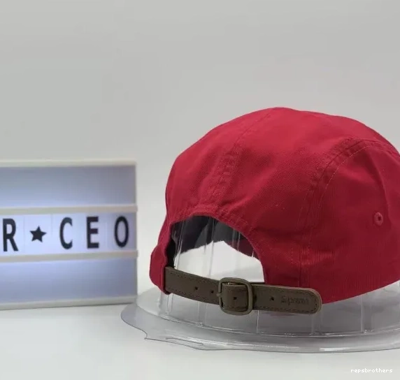 CHINO CAP Black Pattern CAMP TWILL WASHED Panther Red 23FW 1007